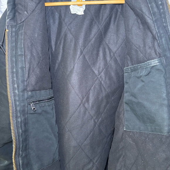 Carhartt Jacket Mens 2XL Tall Black J140 Loose Fit Quilted Hooded Duck Work - Picture 3 of 15